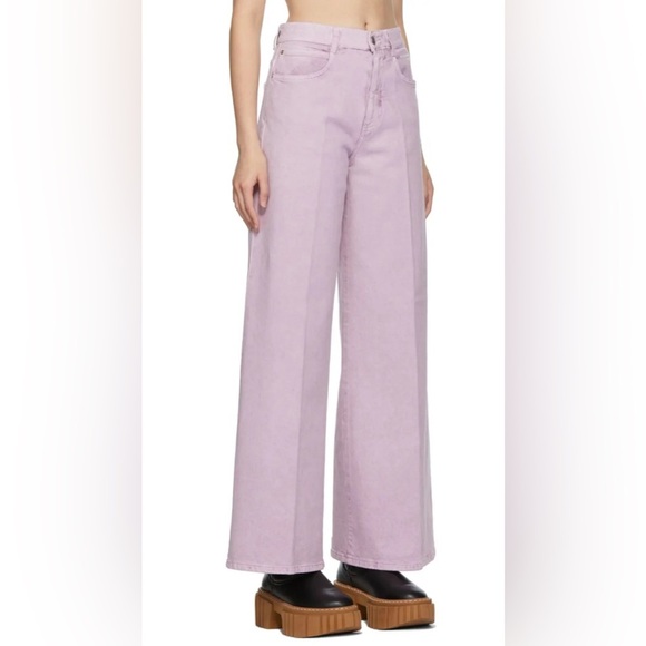 STELLA MCCARTNEY Purple Recycrom Wide Leg Jeans in Lilac Purple Size 25 - Picture 2 of 12